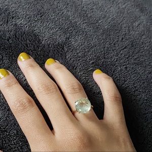 4.50 Carat Green Prasiolite Twist Rope Ring 14K